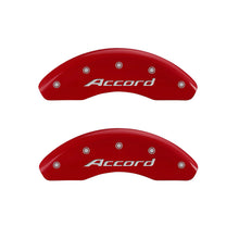 Load image into Gallery viewer, MGP 4 Caliper Covers Engraved Front Accord Engraved Rear Accord Red finish silver ch Caliper Covers MGP