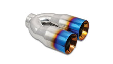 Load image into Gallery viewer, Vibrant 2.5in ID Dual 3.5in OD Round SS Tips (Double Wall, Straight Cut) with Burnt Blue Finish Tips Vibrant