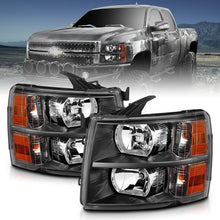 Load image into Gallery viewer, ANZO 2007-2013 Chevrolet Silverado Crystal Headlights Black Headlights ANZO