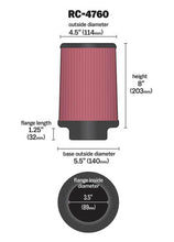 Load image into Gallery viewer, K&N Universal Chrome Filter 3 1/2 inch FLG / 5 1/2 inch Bottom / 4 1/2 inch Top / 8 inch Height Air Filters - Universal Fit K&N Engineering