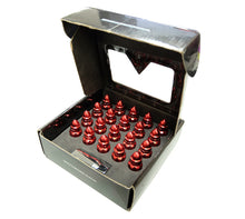 Load image into Gallery viewer, NRG 500 Series M12 X 1.5 Bullet Shape Steel Lug Nut Set - 21 Pc w/Lock Key - Red Lug Nuts NRG