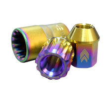 Load image into Gallery viewer, NRG 200 Series M12 X 1.5 Titanium Lug Nut Set - 21 Pc w/Lock Key Socket - Neochrome Lug Nuts NRG