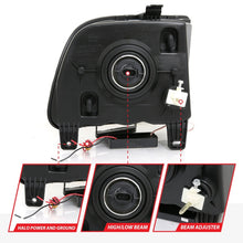 Load image into Gallery viewer, ANZO 2005-2009 Ford Mustang Crystal Headlights w/ Halo Black (CCFL) Headlights ANZO