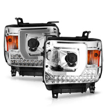 Load image into Gallery viewer, ANZO 14-15 GMC Sierra 1500/2500HD/3500HD Plank Style Projector Headlight - Chrome Housing Headlights ANZO