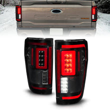 Load image into Gallery viewer, ANZO 21-23 Ford F-150 LED Taillights Seq. Signal w/BLIS Cover - Smoke Blk (For Factory Halogen ONLY) Tail Lights ANZO