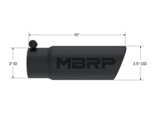 Load image into Gallery viewer, MBRP Universal Tip 3-1/2in O.D. Angled Rolled End - 3in ID Inlet 10in Length - Black Tips MBRP