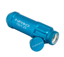 Load image into Gallery viewer, NRG 700 Series M12 X 1.25 Steel Lug Nut w/Dust Cap Cover Set 21 Pc w/Locks & Lock Socket - Blue Lug Nuts NRG