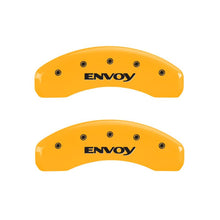 Load image into Gallery viewer, MGP 4 Caliper Covers Engraved Front & Rear Envoy Yellow Finish Black Char 2009 GMC Envoy Caliper Covers MGP