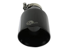 Load image into Gallery viewer, aFe MACH Force-Xp 409 SS Clamp-On Exhaust Tip 2.5in. Inlet / 4.5in. Outlet / 9in. L - Black Tips aFe