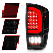 Load image into Gallery viewer, ANZO 16-21 Toyota Tacoma LED Tail Lights - w/ Light Bar Sequential Black Housing & Smoke Lens Tail Lights ANZO