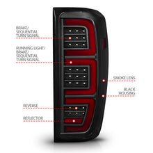 Load image into Gallery viewer, Anzo 19-23 GMC Sierra 1500/2500HD/3500HD Smoke Black Replacement Full LED Bar Tail Light Tail Lights ANZO