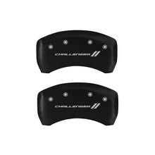 Load image into Gallery viewer, MGP 4 Caliper Covers Engraved Front & Rear With stripes/Challenger Red finish silver ch Caliper Covers MGP
