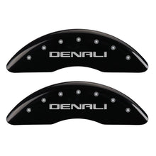 Load image into Gallery viewer, MGP 4 Caliper Covers Engraved Front & Rear Denali Black finish silver ch Caliper Covers MGP