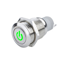 Load image into Gallery viewer, Oracle Pre-Wired Power Symbol Momentary Flush Mount LED Switch - Green Light Accessories and Wiring ORACLE Lighting