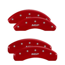 Load image into Gallery viewer, MGP 4 Caliper Covers Engraved Front & Rear MGP Red finish silver ch Caliper Covers MGP