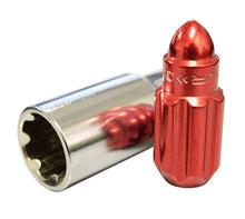 Load image into Gallery viewer, NRG 500 Series M12 X 1.5 Bullet Shape Steel Lug Nut Set - 21 Pc w/Lock Key - Red Lug Nuts NRG