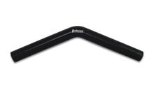 Load image into Gallery viewer, Vibrant 4 Ply Reinforced Silicone Elbow Connector - 1.25in ID x 8in Leg 45 Deg Elbow (BLACK) Silicone Couplers & Hoses Vibrant