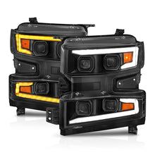 Load image into Gallery viewer, ANZO 19-22 Chevrolet Silverado 1500 LED Proj HL w/Lgt Bar SwBk Seq. Blk w/In. Light - Driver Side ON Headlights ANZO
