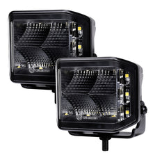 Load image into Gallery viewer, Go Rhino Xplor Blackout Series Cube LED Sideline Flood Light Kit (Surface Mount) 4x3 - Blk (Pair) Light Bars & Cubes Go Rhino