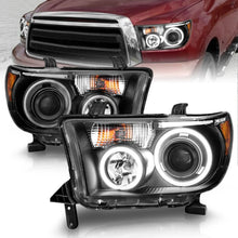 Load image into Gallery viewer, ANZO 2007-2013 Toyota Tundra Projector Headlights w/ Halo Black (CCFL) Headlights ANZO