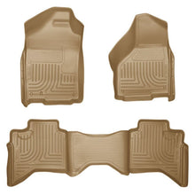 Load image into Gallery viewer, Husky Liners 03-08 Dodge Ram 1500/2500/3500 Quad Cab WeatherBeater Combo Tan Floor Liners Floor Mats - Rubber Husky Liners