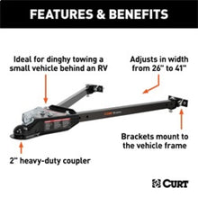 Load image into Gallery viewer, RockJock Curt Tow Bar with Adjustable Width Arms Car Mount 2in Ball 5000lbs Tow Bars RockJock