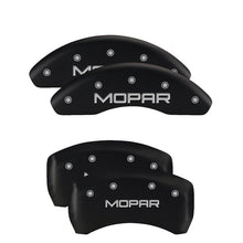 Load image into Gallery viewer, MGP 4 Caliper Covers Engraved Front & Rear MGP Black finish silver ch Caliper Covers MGP