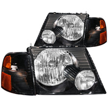 Load image into Gallery viewer, ANZO 2002-2005 Ford Explorer Crystal Headlights Black w/ Corner Lights 2pc Headlights ANZO