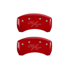 Load image into Gallery viewer, MGP 4 Caliper Covers Engraved Front Block/Challenger Engraved Rear Vintage Style/RT Red fnsh slvr ch Caliper Covers MGP
