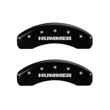 Load image into Gallery viewer, MGP 4 Caliper Covers Engraved Front & Rear Hummer Black finish silver ch Caliper Covers MGP