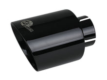 Load image into Gallery viewer, aFe Takeda 409 SS Clamp-On Exhaust Tip 2.5in. Inlet / 4.5in. Outlet / 7in. L - Black Tips aFe