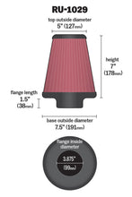 Load image into Gallery viewer, K&N Universal Clamp-On Air Filter 3-7/8in FLG / 7-1/2in B / 5in T / 7in H Air Filters - Universal Fit K&N Engineering