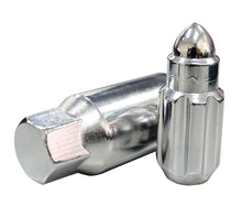 Load image into Gallery viewer, NRG 500 Series M12 X 1.5 Bullet Shape Steel Lug Nut Set - 21 Pc w/Lock Key - Silver Lug Nuts NRG