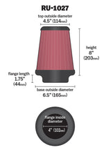 Load image into Gallery viewer, K&N Universal Clamp-On Air Filter 4in FLG / 6-1/2in B / 4-1/2in T / 8in H Air Filters - Universal Fit K&N Engineering