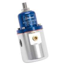 Load image into Gallery viewer, Edelbrock Fuel Pressure Regulator Carbureted 160 GPH 5-10 PSI 3/8In In/Out Returnless Blue/Clear Fuel Pressure Regulators Edelbrock