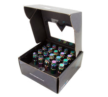 Load image into Gallery viewer, NRG 700 Series M12 X 1.25 Steel Lug Nut w/Dust Cap Cover Set 21 Pc w/Locks & Lock Socket - Neochrome Lug Nuts NRG