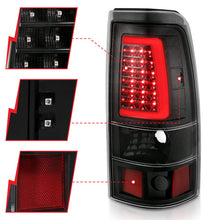 Load image into Gallery viewer, ANZO 1999-2002 Chevy Silverado 1500 LED Taillights Plank Style Black w/Clear Lens Tail Lights ANZO