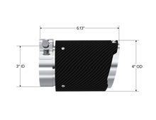 Load image into Gallery viewer, MBRP Universal Carbon Fiber Tip 3in ID / 4in OD Out / 6.13in Length Angle Cut Dual Wall Tips MBRP