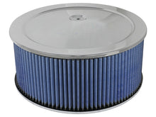 Load image into Gallery viewer, aFe MagnumFLOW Air Filters Round Racing P5R A/F Chrome Assy 14x6: Blk/Blue E/M Air Filters - Universal Fit aFe