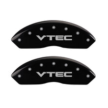 Load image into Gallery viewer, MGP 4 Caliper Covers Engraved Front & Rear Vtech Black finish silver ch Caliper Covers MGP