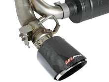 Load image into Gallery viewer, aFe Takeda 3in 304 SS Axle-Back Exhaust System w/ Carbon Fiber Tips 16-18 Ford Focus RS I4-2.3L (t) Axle Back aFe