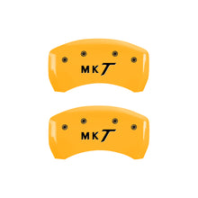 Load image into Gallery viewer, MGP 4 Caliper Covers Engraved Front Lincoln Engraved Rear MKT Yellow finish black ch Caliper Covers MGP