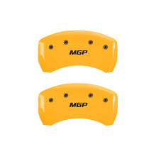 Load image into Gallery viewer, MGP 4 Caliper Covers Engraved Front & Rear MGP Yellow Finish Black Char 2019 GMC Arcadia Caliper Covers MGP