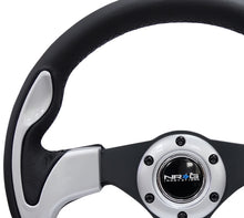 Load image into Gallery viewer, NRG Reinforced Steering Wheel (320mm) Blk w/Silver Trim & 5mm 3-Spoke Steering Wheels NRG