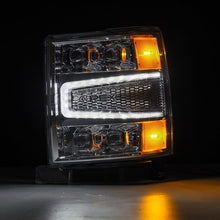 Load image into Gallery viewer, AlphaRex 04-15 Chevy 1500HD NOVA-Series LED Proj Headlights Chrome w/Activ Light/Seq Signal & SB DRL Headlights AlphaRex