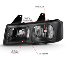 Load image into Gallery viewer, ANZO 2003-2017 Chevy Express Crystal Headlight Black Headlights ANZO