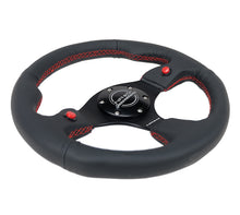 Load image into Gallery viewer, NRG Reinforced Steering Wheel (320mm) Blk Leather w/Dual Buttons Steering Wheels NRG
