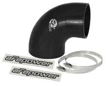 Load image into Gallery viewer, aFe Magnum FORCE CAI Univ. Silicone Reducing Coupler (4in. to 3.5in. ID) 90Deg. Elbow - Black Air Intake Components aFe