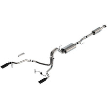 Load image into Gallery viewer, Borla F-150 2021 3.3L CC SB EC STB XL/XLT/Lariat/KR/Plnm/LTD 3/2.25 SRE Cat-Back ATAK Black CHR Tips Catback Borla