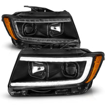 Load image into Gallery viewer, ANZO 11-13 Jeep Grand Cherokee (Factory Halogen Only) Projector Headlights w/Light Bar Swtchbk Black Headlights ANZO